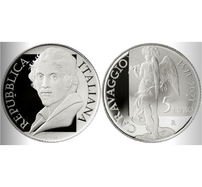 Italien 5 Euro Silber PROOF 2021 - 450. Jahrestag der Geburt Caravaggios