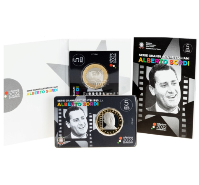 Italien 5 Euro PROOF 2022 - Große italienische Künstler - Alberto Sordi