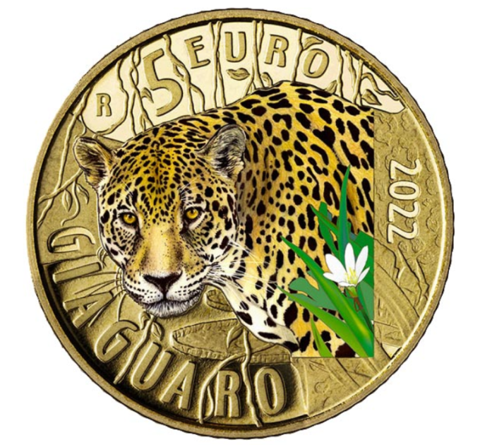 Italien 5 Euro PROOF 2022 - Gefährdete Tiere - Jaguar