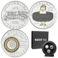 Italien 5 Euro Silber BU 2022 - 150 Jahre Pirelli - Triptychon