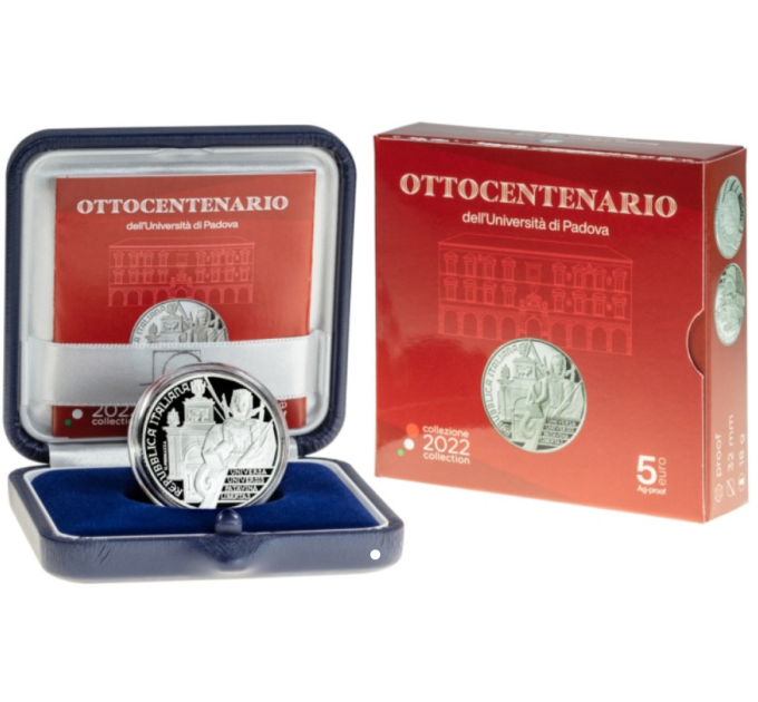 Italien 5 Euro Silber BU 2022 - 800 Jahre Universität Padua