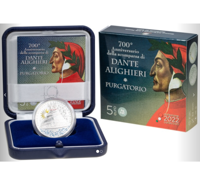 Italien 5 Euro Silber PROOF 2022 - 700. Todestag von Dante Alighieri: das Fegefeuer