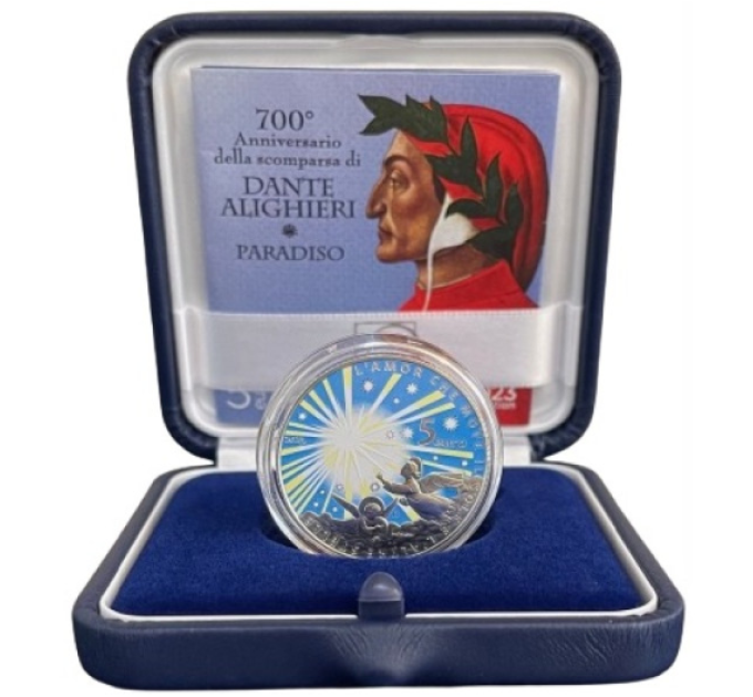 Italien 5 Euro Silber PROOF 2023 - 700. Jahrestag des Todes von Dante Alighieri – Paradiso