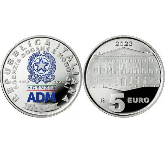 Italien 5 Euro Silber PROOF 2023 - 170. Jahrestag der Zoll- und Monopolagentur - ADM