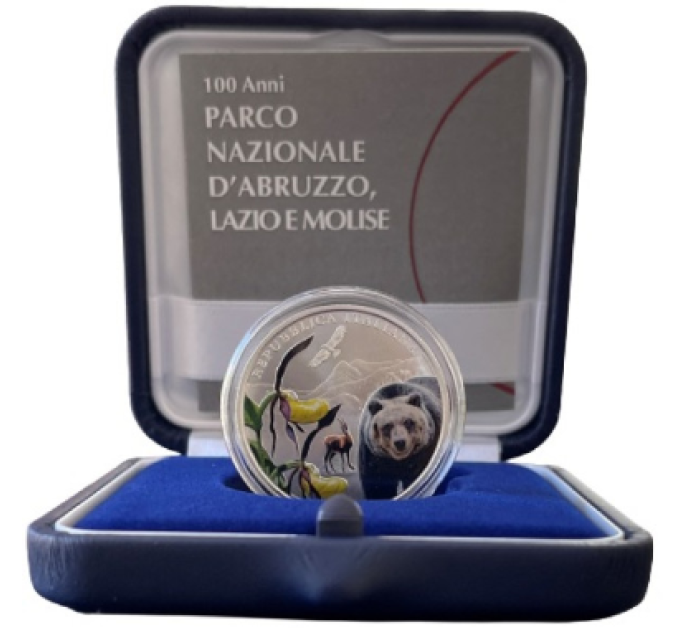 Italien 5 Euro Silber PROOF 2023 - 100 Jahre Gründung des Nationalparks Abruzzen, Latium und Molise