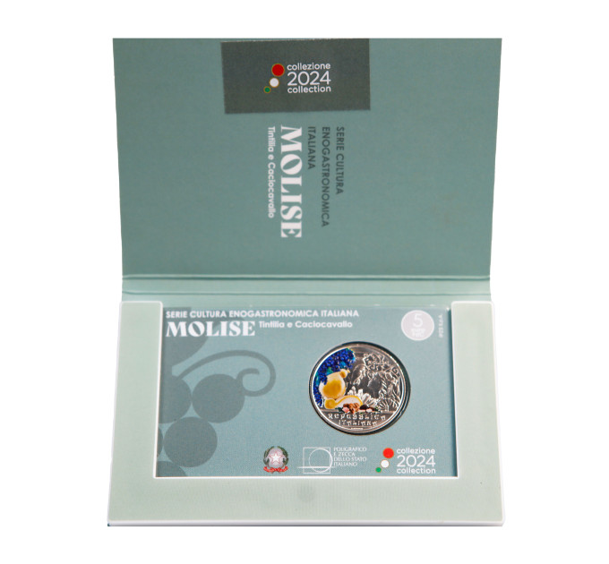 Italien 5 Euro BU 2024 - Italienische Ess- und Weinkultur - Tintilia und Caciocavallo – Molise