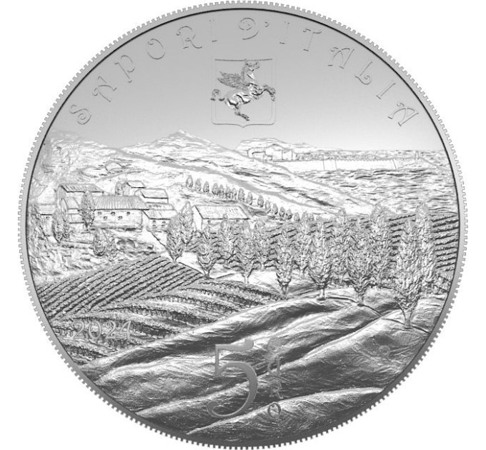 Italien 5 Euro BU 2024 - Italienische Ess- und Weinkultur - Vinsanto und Cantucci – Toskana