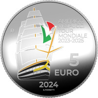 Italien 5 Euro Silber PROOF 2024 - Rund um die Welt 2023-2025 des Amerigo Vespucci-Schiffes