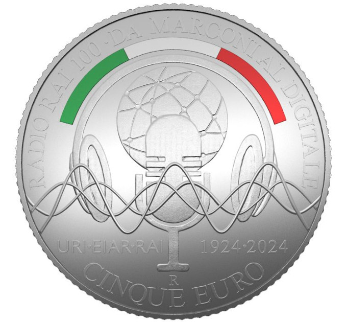 Italien 5 Euro Silber PROOF 2024 - 150. Jahrestag der Geburt von Guglielmo Marconi und 100 Jahre seit der ersten Radiosendung in Italien