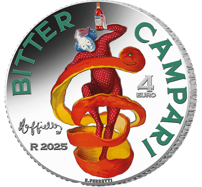 Italien 4 Euro Silber BU 2025 - Campari Silber