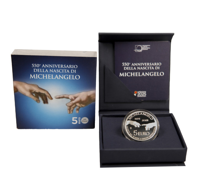 Italien 5 Euro Silber BU 2025 - 550. Jahrestag der Nascita von Michelangelo