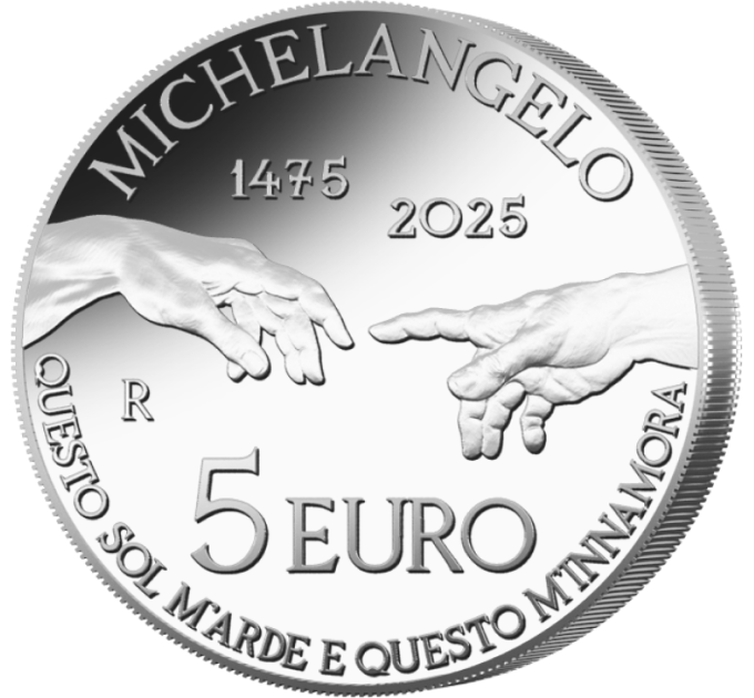 Italien 5 Euro Silber BU 2025 - 550. Jahrestag der Nascita von Michelangelo