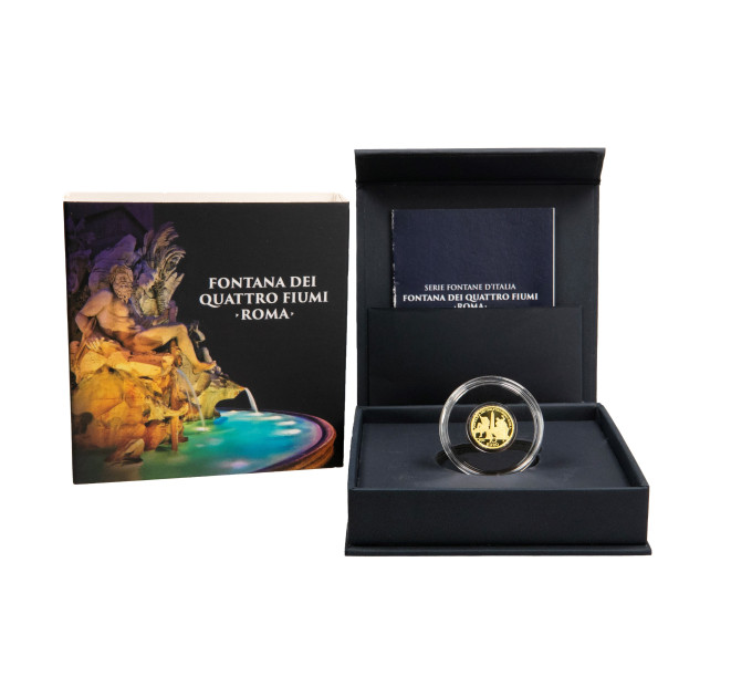 Italien 10 euro gold proof 2025 – Brunnen Italiens - Fontana dei Quattro Fiumi - Rom