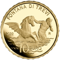 Italien 10 euro gold proof 2022 – Brunnen Italiens - Trevi-Brunnen