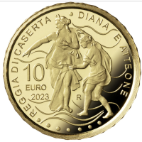 Italien 10 euro gold proof 2023 – Brunnen Italiens - Königspalast von Caserta – Brunnen von Diana und Aktäon