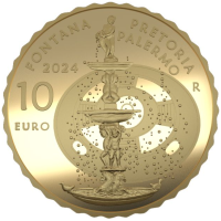 Italien 10 euro gold proof 2024 – Brunnen Italiens - Fontana Pretoria - Palermo