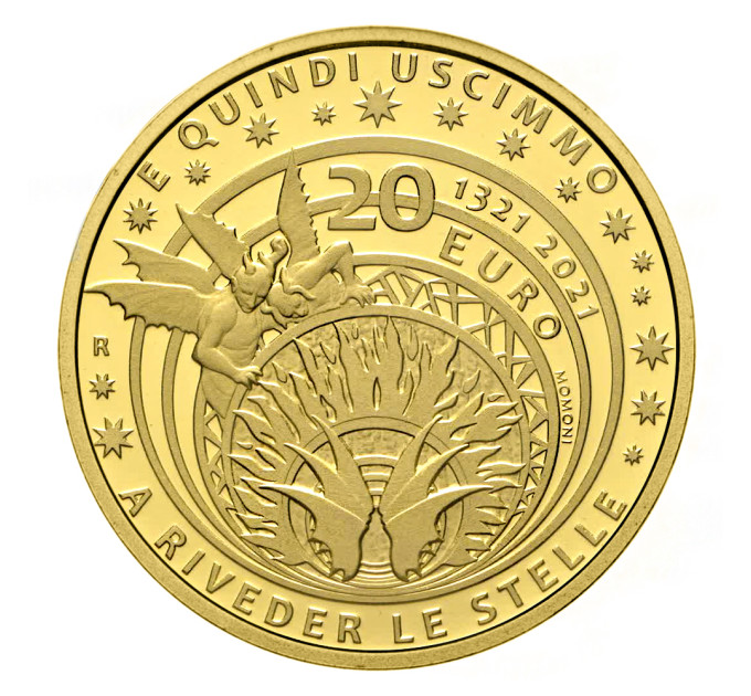 Italien 20 euro gold proof 2021 – 700. Todestag von Dante Alighieri