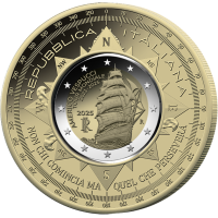 Italien 2 euro + 10 euro Proof 2025 – Reise des Schiffes Amerigo Vespucci