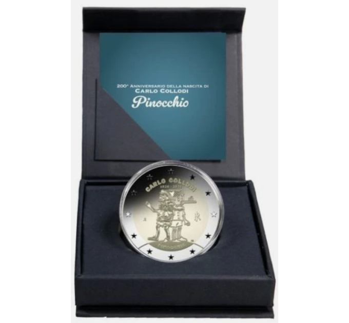 Italien 2 euro Proof Reverse 2026 – 200. Jahrestag der Geburt von Carlo Collodi