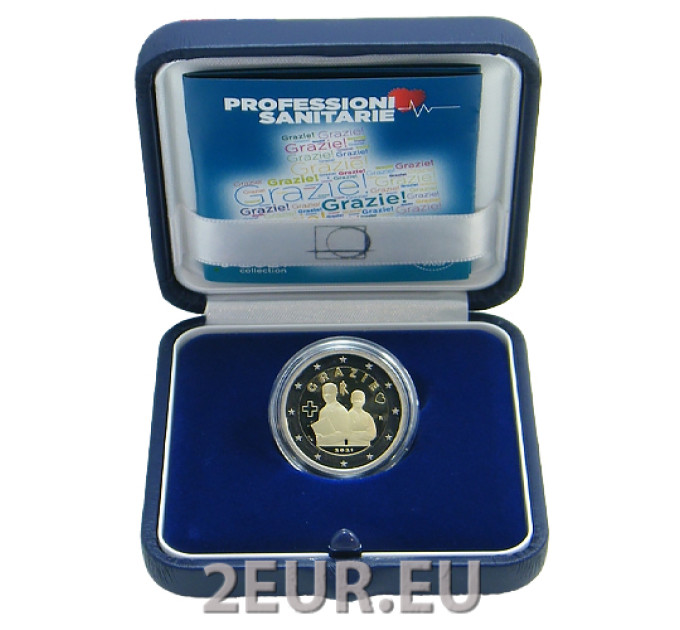 Italien 2 euro proof 2021 – Vielen Dank – Medizinische Berufe