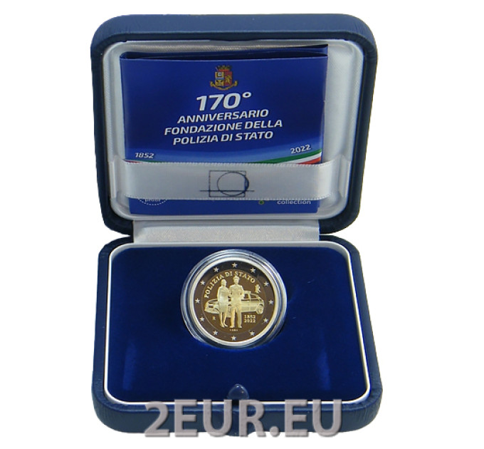 Italien 2 euro proof 2022 – 170. Jahrestag der Gründung der italienischen Nationalpolizei