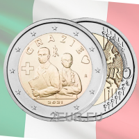 Italien 2 euro UNC 2021 - Grazie - Dankeschön - Gesundheitsberufe