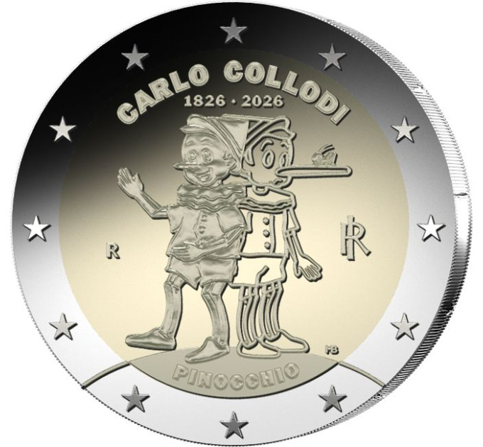 Italien 2 euro UNC 2026 – 200. Jahrestag der Geburt von Carlo Collodi