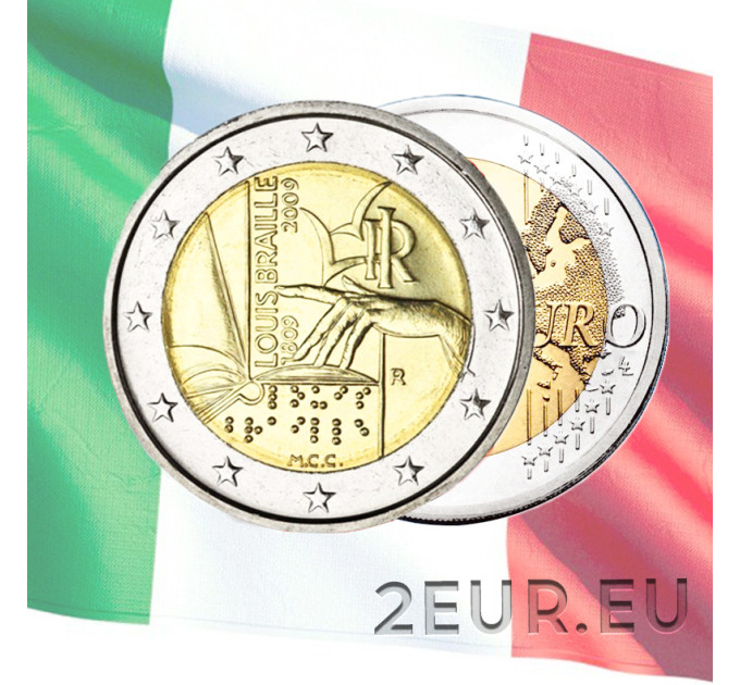 Italien 2 euro UNC 2009 - 200. Geburtstag von Louis Braille