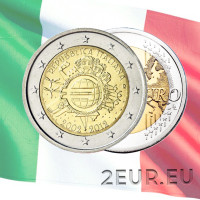Italien 2 euro UNC 2012 - 10 Jahre Euro-Bargeld