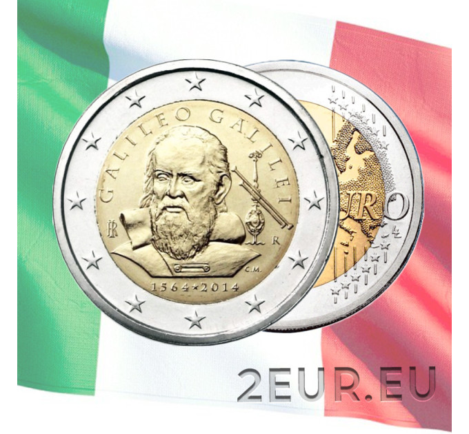Italien 2 euro UNC 2014 - 450. Geburtstag von Galileo Galilei
