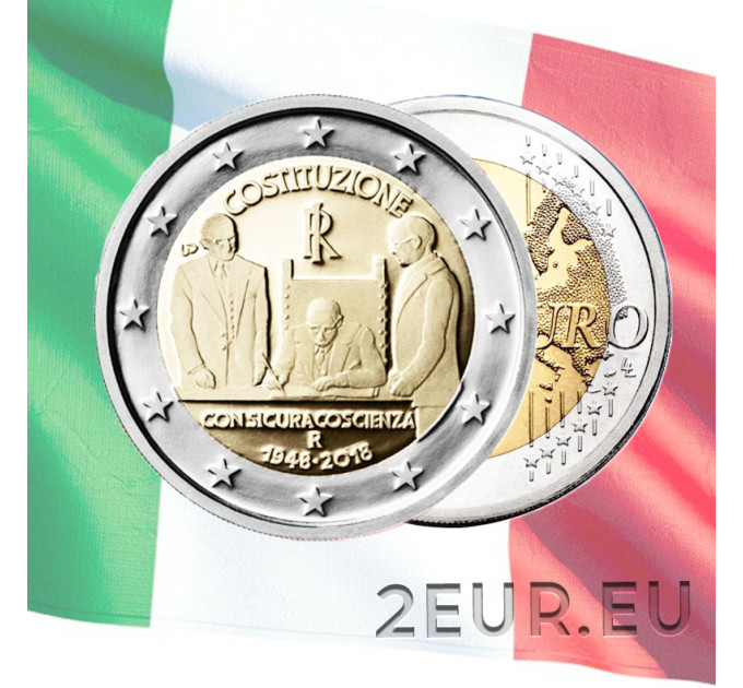 Italien 2 euro UNC 2018 - 70 Jahre Verfassung der Italienischen Republik