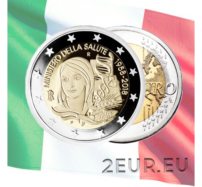 Italien 2 euro UNC 2018 - 60. Jahrestag der Gründung des italienischen Gesundheitsministeriums 1958