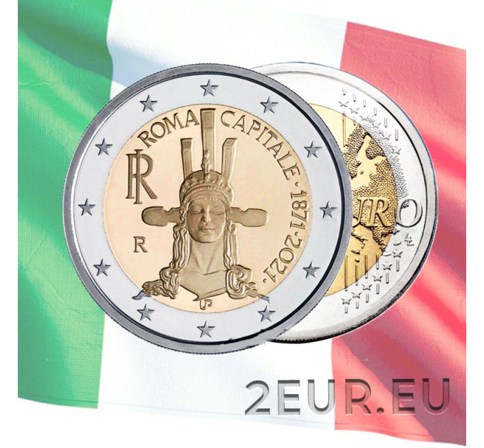 Italien 2 euro UNC 2021 - 150. Jahrestag der Proklamation Roms zur Hauptstadt Italiens