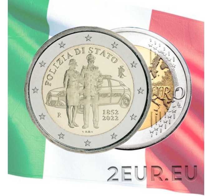 Italien 2 euro UNC 2022 - 170. Jahrestag der Gründung der italienischen Nationalpolizei