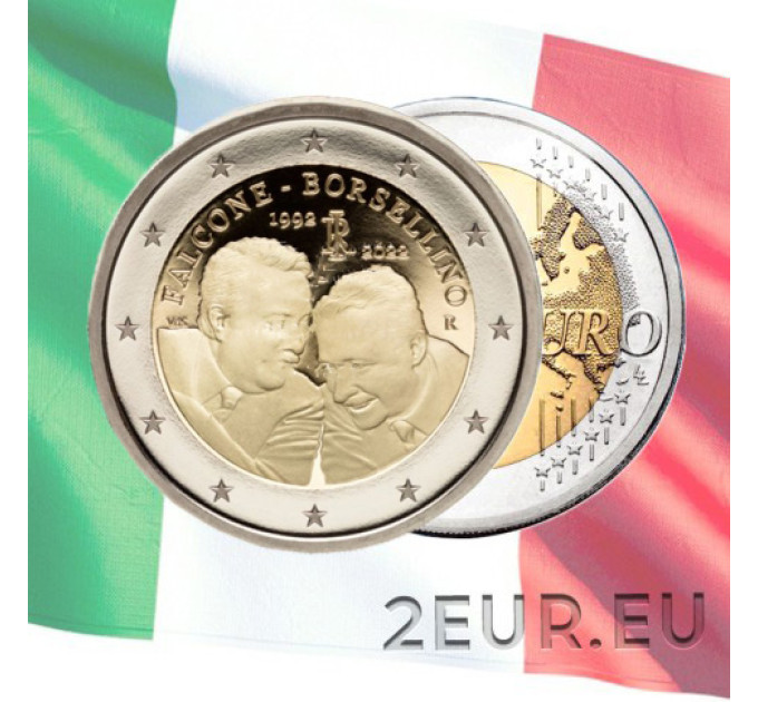 Italien 2 euro UNC 2022 - 30. Todestag von Giovanni Falcone und Paolo Borsellino