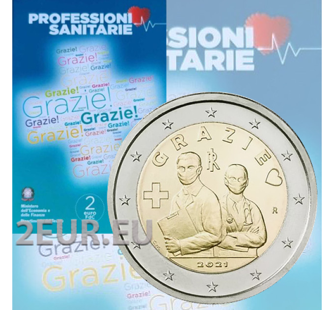 Italien 2 euro BU 2021 – Grazie – Danke – Gesundheitsberufe