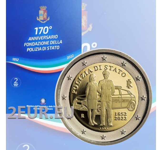 Italien 2 euro BU 2022 – 170. Jahrestag der Gründung der Staatspolizei