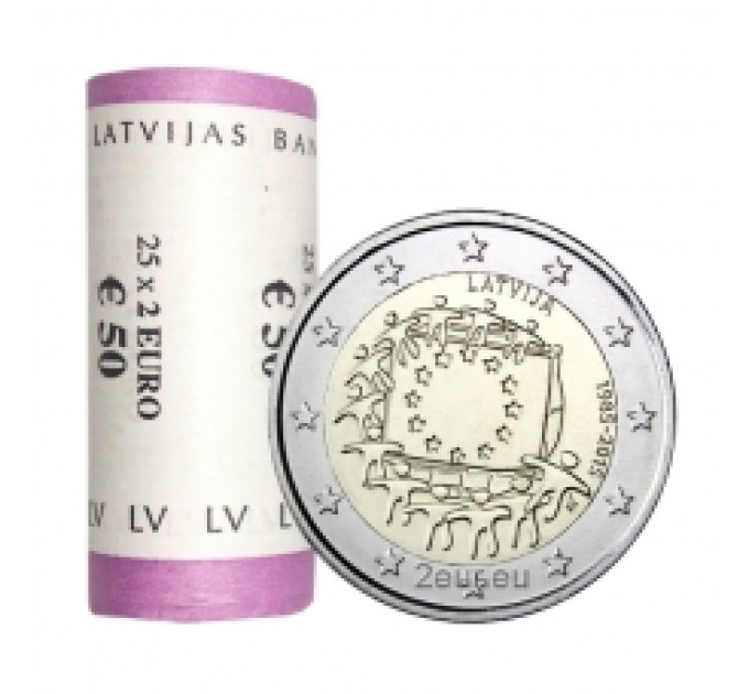 Lettland 2 Euro UNC rollen 2015 – 30 Jahre EU-Flagge