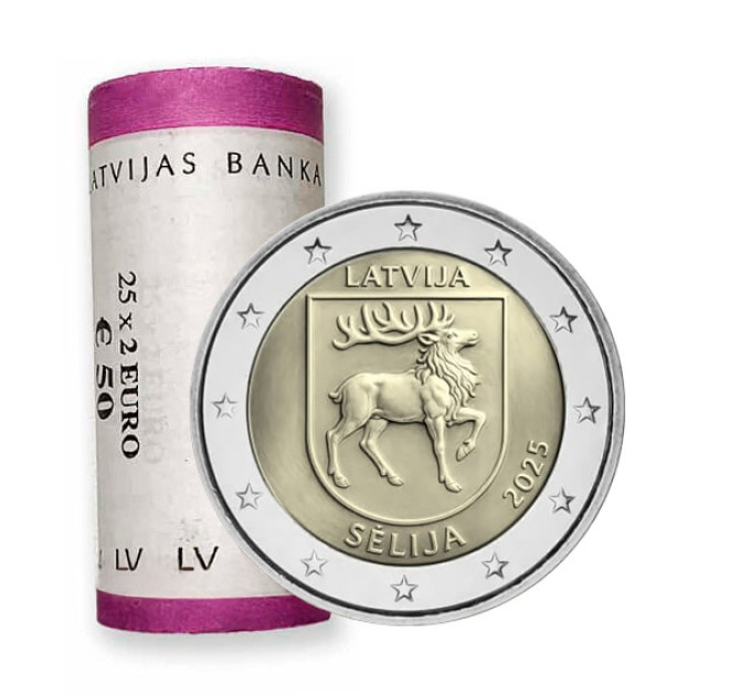 Lettland 2 Euro UNC rollen 2025 - Sēlija