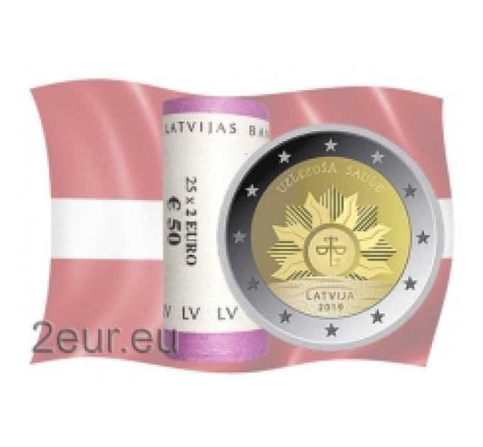Lettland 2 Euro UNC rollen 2019 – Aufgehende Sonne