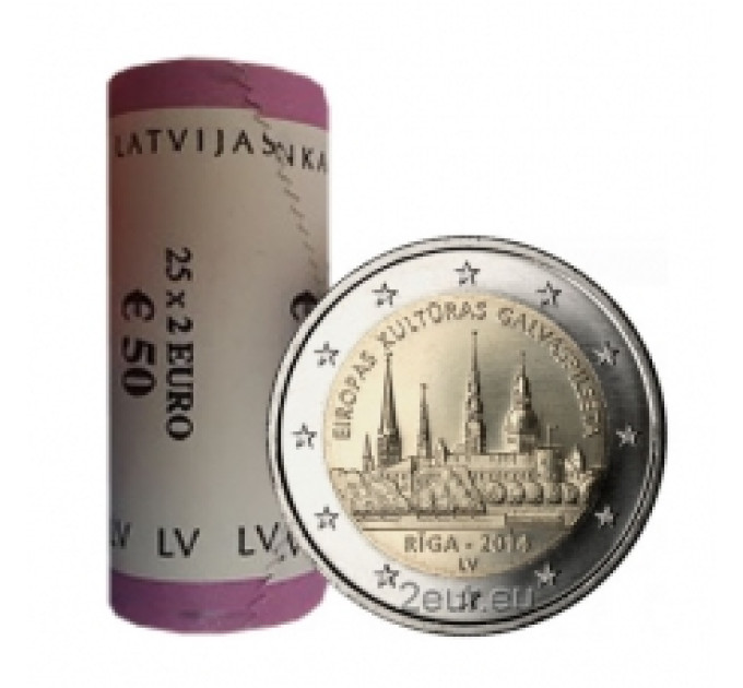 Lettland 2 Euro UNC rollen 2014 - Riga – Kulturhauptstadt Europas