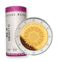 Lettland 2 Euro UNC rollen 2023 – Slava Ukrainai