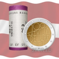 Lettland 2 Euro UNC rollen 2021 – Lettland de iure 100