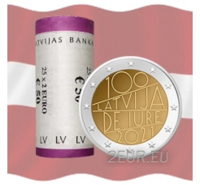 Lettland 2 Euro UNC rollen 2021 – Lettland de iure 100