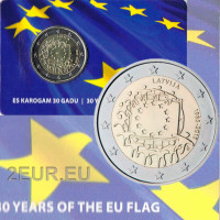 Lettland 2 Euro BU 2015 - 30 Jahre EU-Flagge 