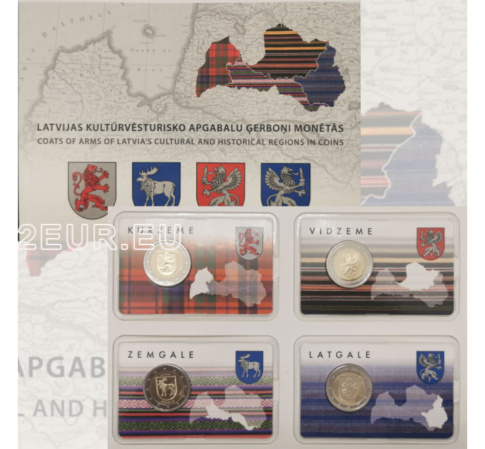 Lettland 2 euro BU 2016 - 2018 - Regionen Lettlands 2016 - 2018  