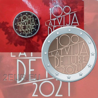 Lettland 2 euro BU 2021 - 100. Jahrestag der Anerkennung der Republik Lettland  