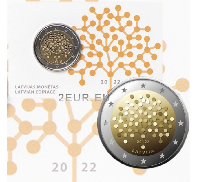 Lettland 2 euro BU 2022 - Financial Literacy - 100 Years Bank of Latvia 