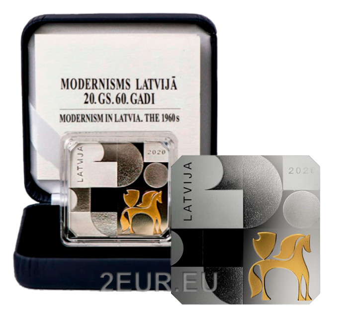 Lettland 5 Euro Silber PP 2020 - Modernismus in Lettland – Die 1960er Jahre