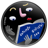 Lettland 5 Euro Silber PP 2025 – Lettisches Buch – 500